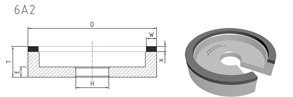 6a2 diamond cup grinding wheel