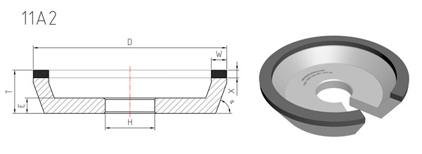 11a2 vitrified diamond grinding wheel