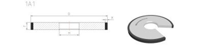 drawing of 1A1 diamond grinding wheel