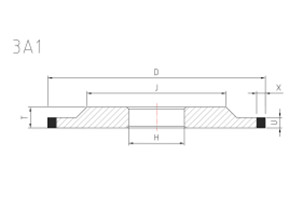 drawing of 3A1 grinding wheel