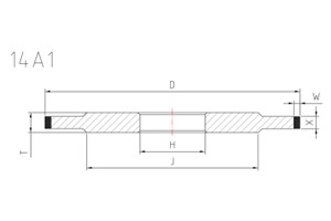 drawing of 14a1 grinding wheel