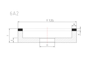 drawing of 125mm diamond grinding wheel